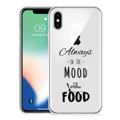 Cazy Hoesje geschikt voor iPhone X - Mood for Food Black