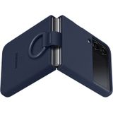 Samsung Galaxy Z Flip 4 Hoesje - Samsung Silicone Cover met Ring - Navy