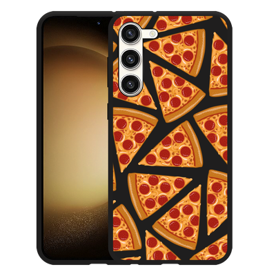 Cazy Hoesje Zwart geschikt voor Samsung Galaxy S23+ Pizza Party