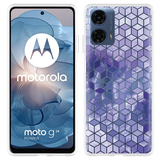 Hoesje geschikt voor Motorola Moto G04/G04s/G24/G24 Power Paars Hexagon Marmer