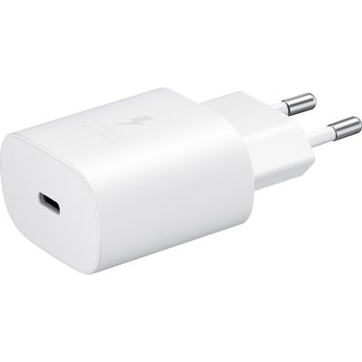 Samsung USB-C Adapter met kabel 25W Super Fast Charging (Power Delivery) - Zwart + Samsung Wireless Charger Duo Pad - Wit