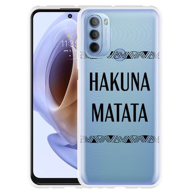 Cazy Hoesje geschikt voor Motorola Moto G41 - Hakuna Matata black