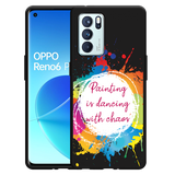 Hoesje Zwart geschikt voor Oppo Reno6 Pro 5G - Painting
