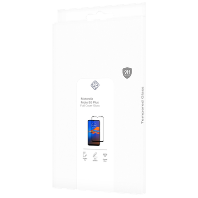 Cazy Full Cover Glass Screen Protector geschikt voor Motorola Moto E6 Plus - Zwart