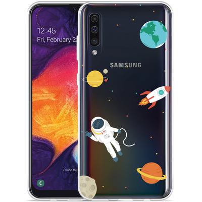 Cazy Hoesje geschikt voor Samsung Galaxy A50 - Astronaut