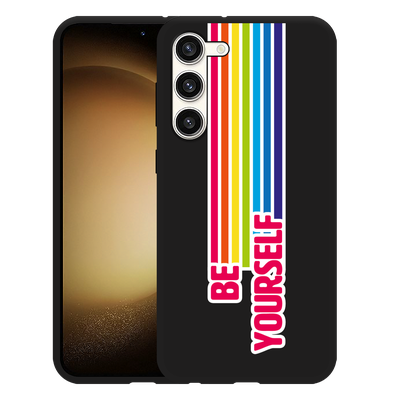 Cazy Hoesje Zwart geschikt voor Samsung Galaxy S23+ Be Yourself