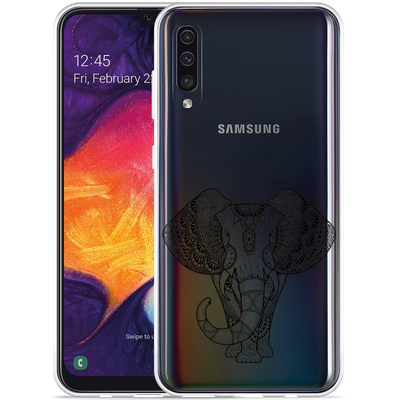 Cazy Hoesje geschikt voor Samsung Galaxy A50 - Mandala Elephant