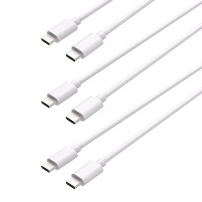 Cazy USB-C naar USB-C Kabel - geschikt voor Samsung / Samsung Oplaadkabel - 75cm - Wit - 3 stuks