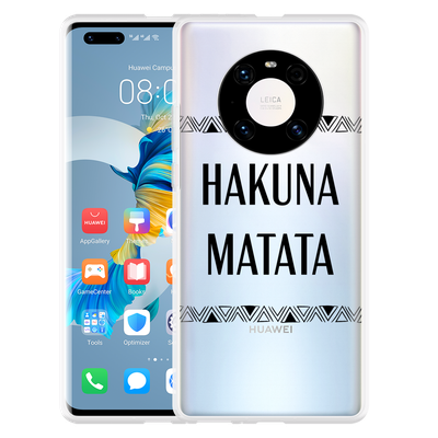 Cazy Hoesje geschikt voor Huawei Mate 40 Pro - Hakuna Matata black