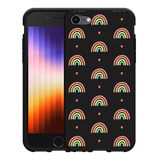Hoesje Zwart geschikt voor iPhone SE 2022 - Regenboog Patroon