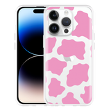 Hoesje geschikt voor iPhone 14 Pro - Roze Koeienvlekken