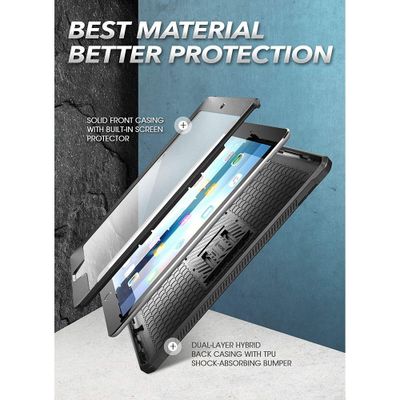 Supcase Unicorn Beetle Pro Hoes geschikt voor iPad 2021/2020 - Met ingebouwde screenprotector - Zwart