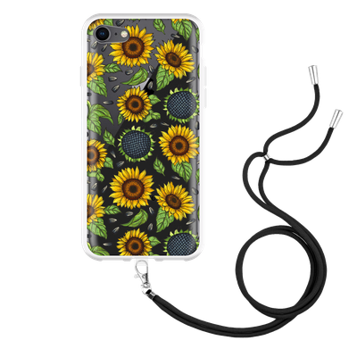 Cazy Hoesje met Koord geschikt voor iPhone SE 2022 - Sunflowers