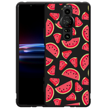 Hoesje Zwart geschikt voor Sony Xperia Pro-I - Watermeloen
