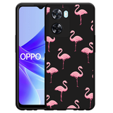 Hoesje Zwart geschikt voor Oppo A57s - Flamingo