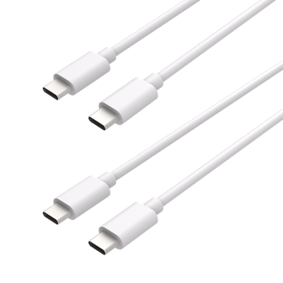 Cazy USB-C naar USB-C Kabel - geschikt voor Samsung / Samsung Oplaadkabel - 75cm - Wit - 2 stuks