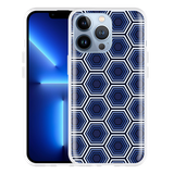 Hoesje geschikt voor iPhone 13 Pro - Blauwe Hexagons