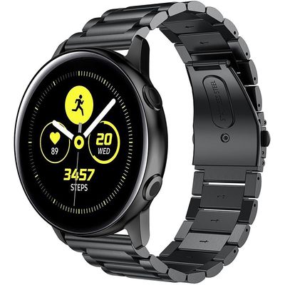Cazy Metalen armband voor Samsung Galaxy Watch Active 2 - Zwart