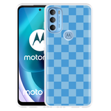 Hoesje geschikt voor Motorola Moto G71 - Blauw Dambordpatroon