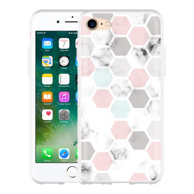 Cazy Hoesje geschikt voor iPhone 7 - Marmer Honeycomb