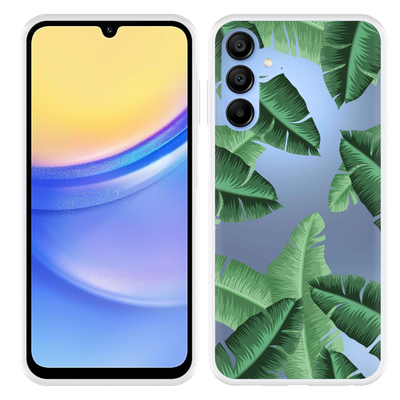 Cazy Hoesje geschikt voor Samsung Galaxy A15 / A15 5G Palm Leaves