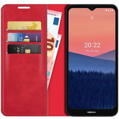 Cazy Wallet Magnetic Hoesje geschikt voor Nokia C21 - Rood
