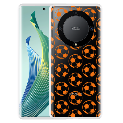 Cazy Hoesje geschikt voor Honor Magic5 Lite Orange Soccer Balls