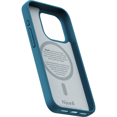 Njord Collections Fabric Hoesje geschikt voor iPhone 15 Pro - Premium Stof - 100% gerecycled materiaal - Deep Sea