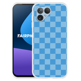 Hoesje geschikt voor Fairphone 5 Blauw Dambordpatroon