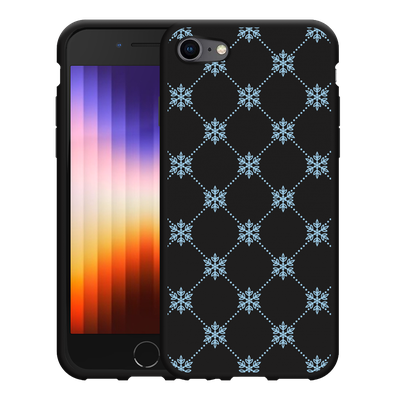 Cazy Hoesje Zwart geschikt voor iPhone 7/8 - Snowflake Pattern
