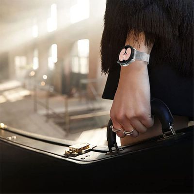 Cazy Huawei Watch GT 2 46mm Bandje - Stalen Texture Watchband - 22mm - Zilver