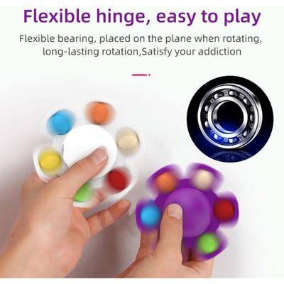 Cazy 3x Fidget Spinner met Pop Up Bubble - Face Changing - Roze/Groen/Oranje