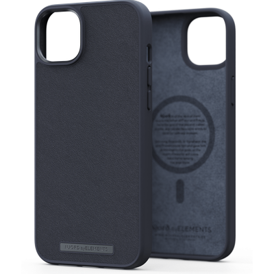 Njord Collections Lederen Hoesje geschikt voor iPhone 14 - Genuine Leather - 2M Valbescherming - Zwart