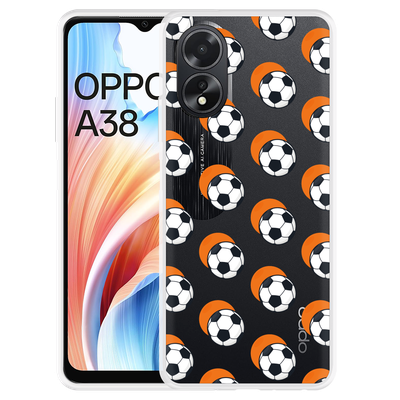 Cazy Hoesje geschikt voor Oppo A38 Soccer Ball Orange