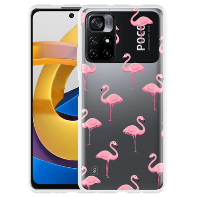 Cazy Hoesje geschikt voor Poco M4 Pro 5G - Flamingo