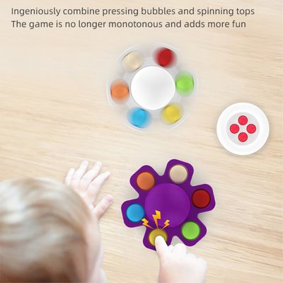 Cazy Fidget Spinner met Pop Up Bubble - Face Changing Octopus - Paars