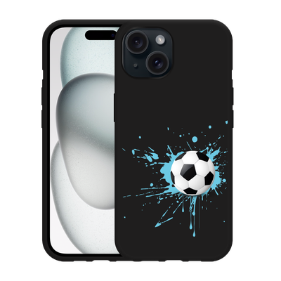 Cazy Hoesje Zwart geschikt voor iphone 15 Soccer Ball