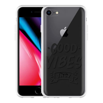 Cazy Hoesje geschikt voor iPhone 8 - Good Vibes zwart