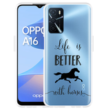 Hoesje geschikt voor Oppo A16/A16s - Life is Better with Horses