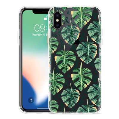 Cazy Hoesje geschikt voor iPhone Xs - Palm Leaves Large