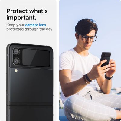 Samsung Galaxy Z Flip 3 Camera Lens Protector - Spigen Glass Protector - Zwart