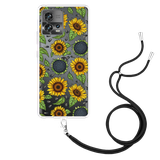 Hoesje met Koord geschikt voor Motorola Edge 30 Fusion - Sunflowers