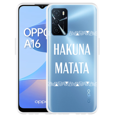 Cazy Hoesje geschikt voor Oppo A16/A16s - Hakuna Matata white