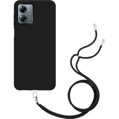 Just in Case Motorola Moto G14 - Soft TPU Case with Necklace Strap - Black