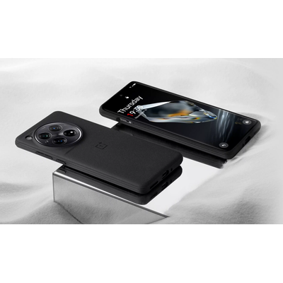 OnePlus 12 Hoesje - OnePlus Sandstone Bumper Case - Zwart