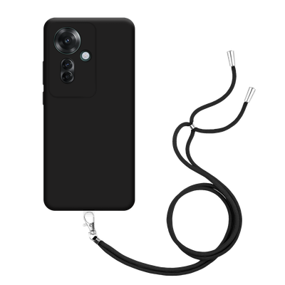 Just in Case Oppo Reno11 F - Soft TPU Case with Necklace Strap - Black