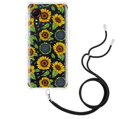 Cazy Hoesje met Koord geschikt voor Samsung Galaxy Xcover 5 - Sunflowers