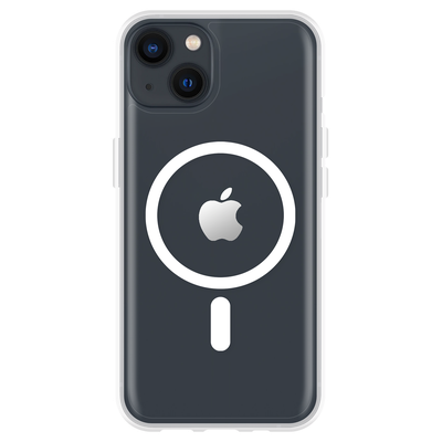 Cazy Soft TPU Hoesje met Magnetische Ring geschikt voor iPhone 13 - Transparant + 2 in 1 Magnetische Draadloze Charger Pad 15W - Wit + Draadloze Oordopjes met Active Noise Cancelling - Wit (met oplaadcase)