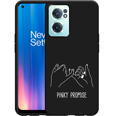 Cazy Hoesje Zwart geschikt voor OnePlus Nord CE2 - Pinky Promise
