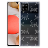 Hoesje geschikt voor Samsung Galaxy A42 - Geometric Cats